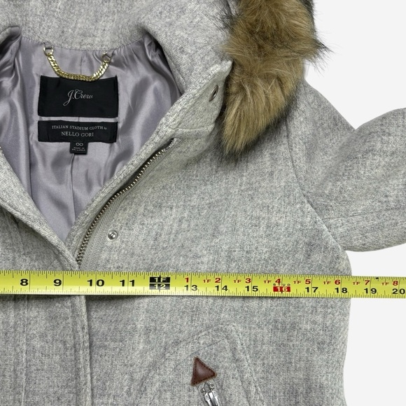 J Crew Chateau Parka Coat Italian Stadium-Cloth Wool Sz 00 Heather Dusk J5488 - Picture 8 of 14